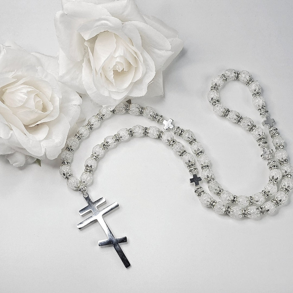 Silver and Glass  Orthodox Prayer Rope