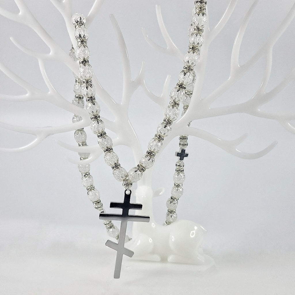 Silver and Glass  Orthodox Prayer Rope