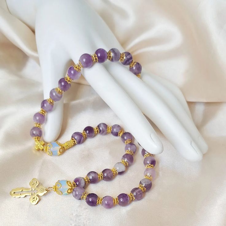 Amethyst Orthodox Prayer Rope with Opals