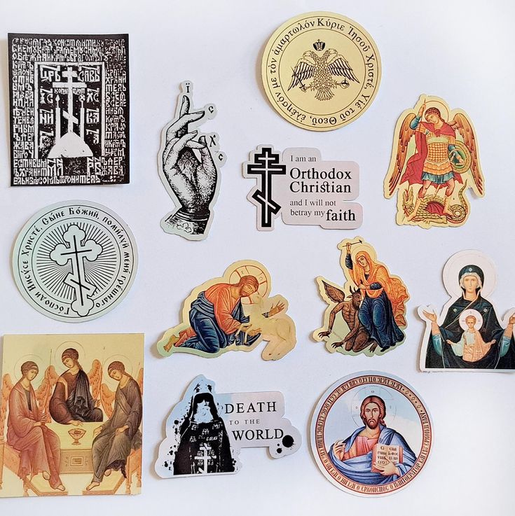 Pack of 12 Orthodox Stickers -  Mix Collection