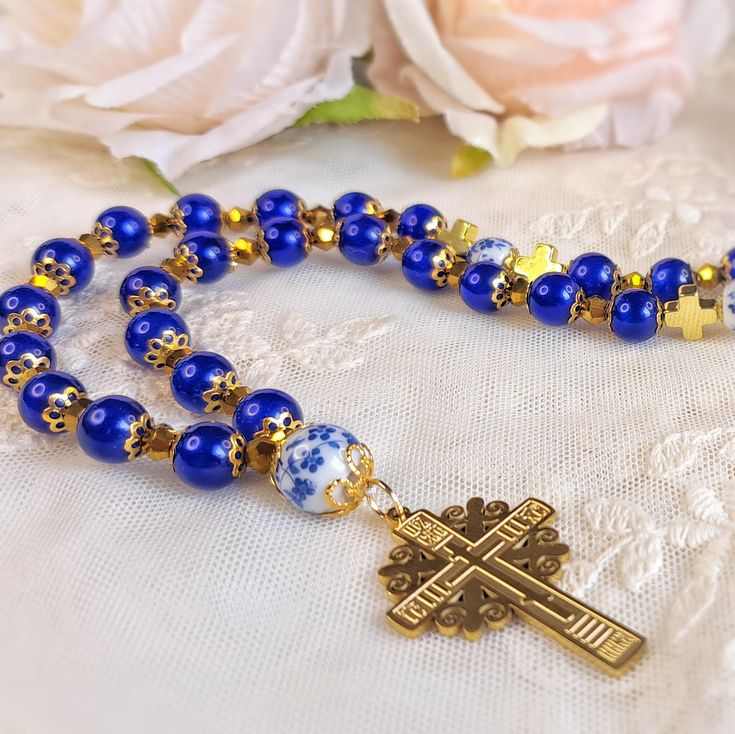 Royal Blue Byzantine Orthodox Christian Prayer Rope